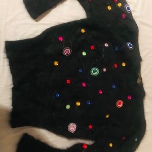 Sweaters. Silk, Cotton Polo, Angora black